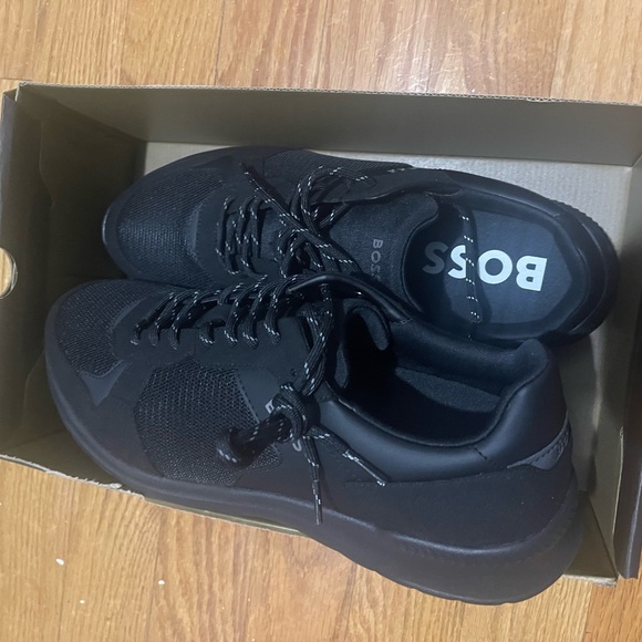Brand New Hugo Boss BOSS Men's All-Black Sneakers Sz 13 (46)